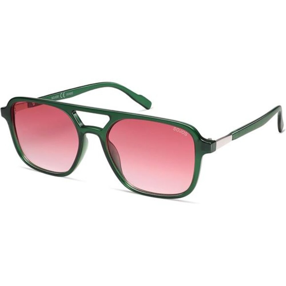 Retro Aviator Sunglasses for Women Men Green/Rose